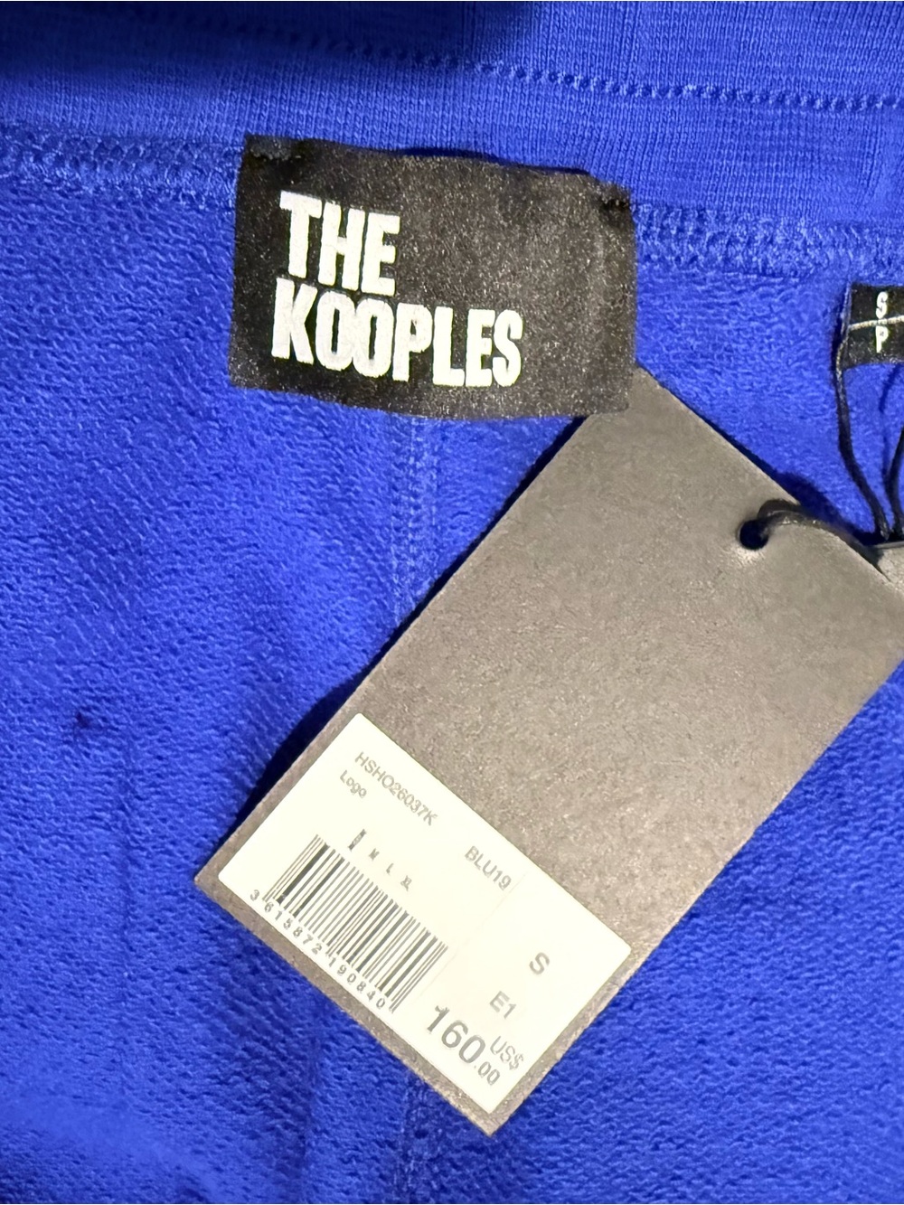 NWT The Kooples Royal Blue French Terry Sweat Shorts Size Small Drawstring - Picture 4 of 6